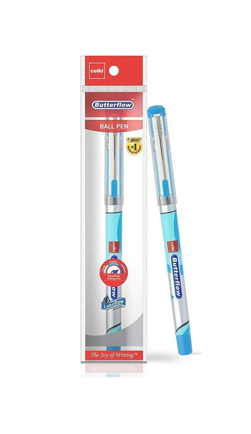 Cello Butterflow Simply Ball Pen 0.7 mm Blue Pen  Plastic Jar Pack of 25 Pen